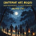 Lanterne nel bosco di notte