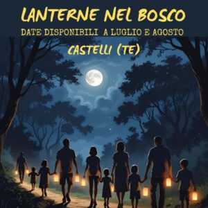 Lanterne nel bosco di notte